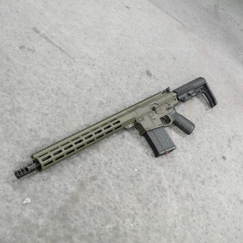 308 AR10 RIFLE AMBI BOLT RELEASE Cerakote Magpul Olive Drab Green | ANDRO CORP IND. | LIFETIME WARRANTY | 16 INCH 4150 CMV MID-GAS BARREL | AMBI BILLET RECEIVER SET | 1 MOA Guarantee | USA Made