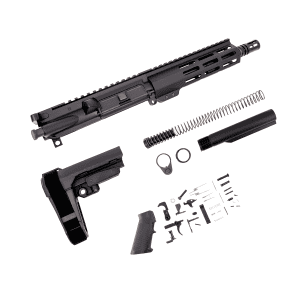 300 Blackout CQB 8 Build Kit for AR-15, complete 8-inch 300 Blackout pistol kit with upper, lower parts, SBA3 brace, and MLOK handguard by Andro Corp Industries. Lower receiver not included. No FFL required.