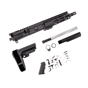 5.56 NATO CQB 8 Build Kit for AR-15, complete 8-inch 5.56 pistol kit with upper, lower parts, SBA3 brace, and MLOK handguard by Andro Corp Industries. Lower receiver not included. No FFL required.